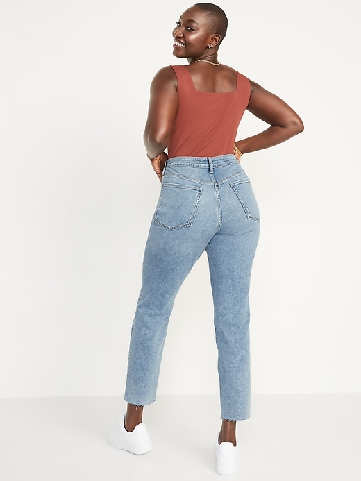 Image number 6 showing, High-Waisted O.G. Straight Extra Stretch Ripped Cut-Off Jeans for Women