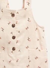 View large product image 3 of 3. Sleeveless Floral-Print Linen-Blend Jumpsuit for Baby
