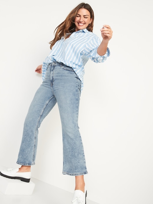Image number 3 showing, Higher High-Waisted Cropped Flare Jeans for Women