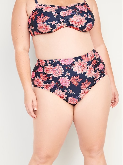 Image number 5 showing, High-Waisted Ruched Bikini Swim Bottoms