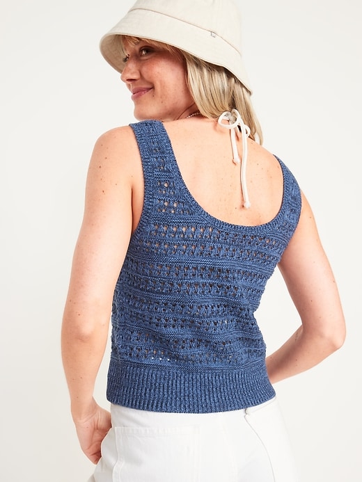 Image number 2 showing, Pointelle-Knit Sweater Tank Top for Women