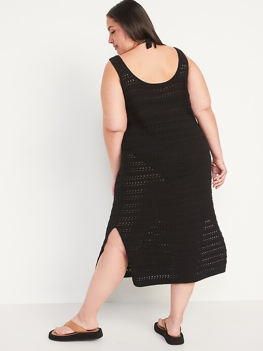 Fitted Sleeveless Crochet Swim Cover-Up Midi Dress | Old Navy