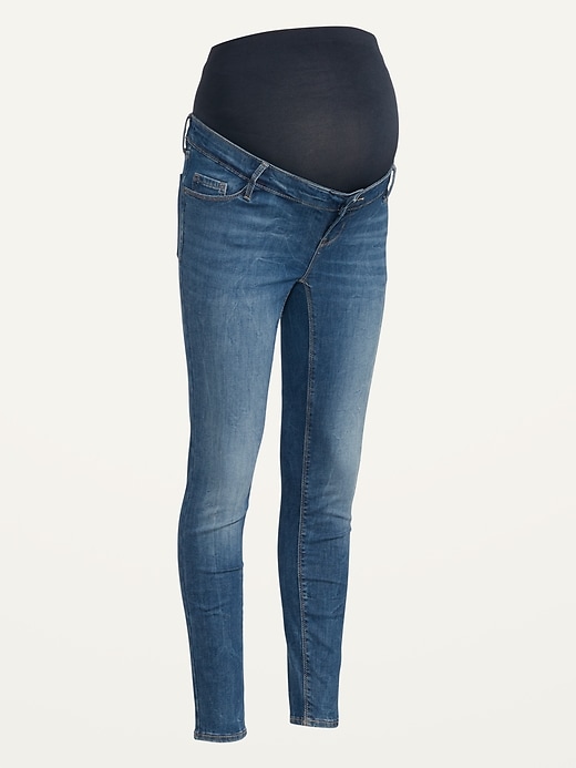 Image number 4 showing, Maternity Premium Full Panel Rockstar Super Skinny Jeans