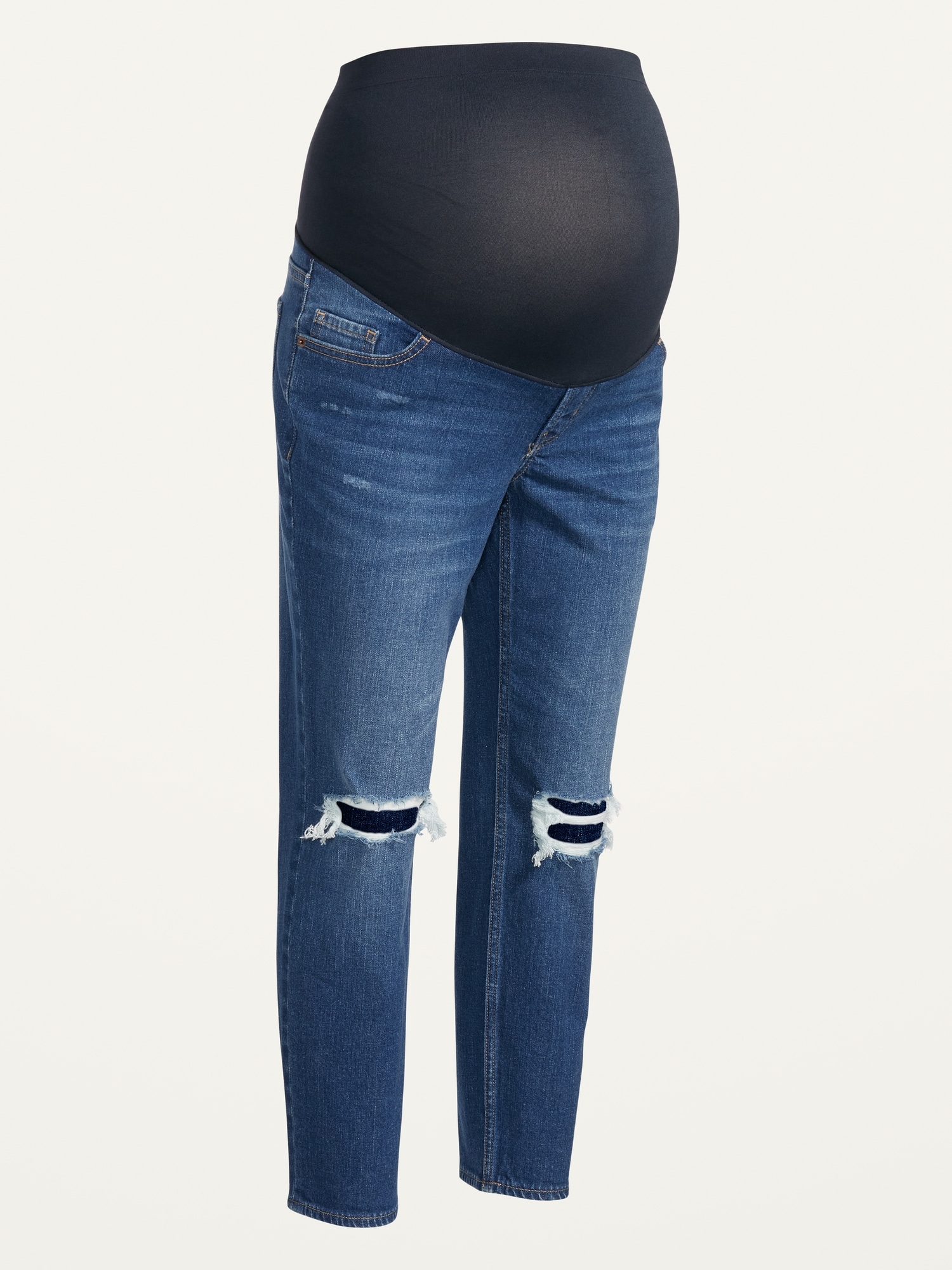 Maternity Full Panel Ripped Boyfriend Jeans Old Navy