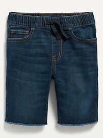 View large product image 3 of 3. Pull-On Frayed-Hem Jean Jogger Shorts for Boys