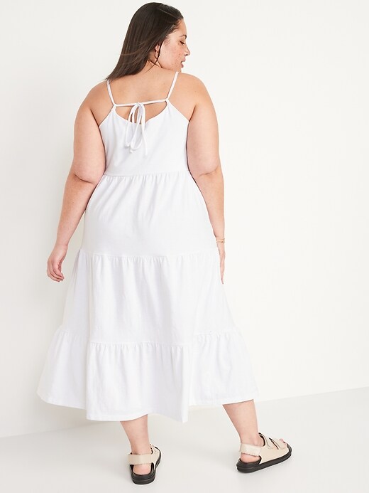 Image number 8 showing, Tiered Slub-Knit Midi Cami Swing Dress for Women