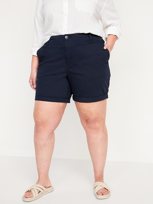 Image number 7 showing, High-Waisted OGC Pull-On Chino Shorts for Women -- 7-inch inseam