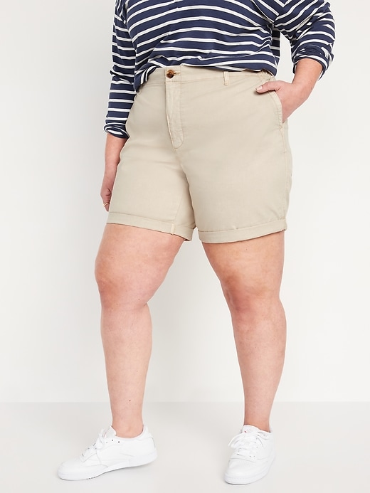 Image number 7 showing, High-Waisted OGC Pull-On Chino Shorts -- 7-inch inseam