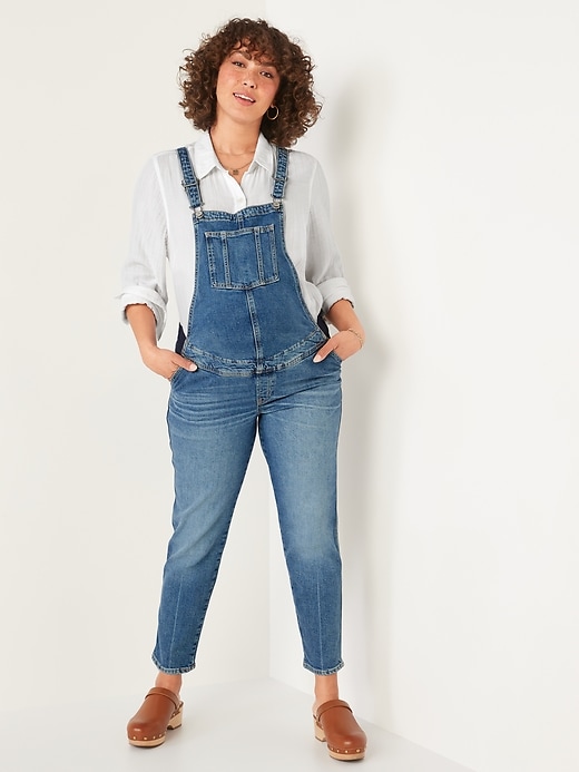 Image number 3 showing, Maternity Side-Panel O.G. Straight Jean Overalls
