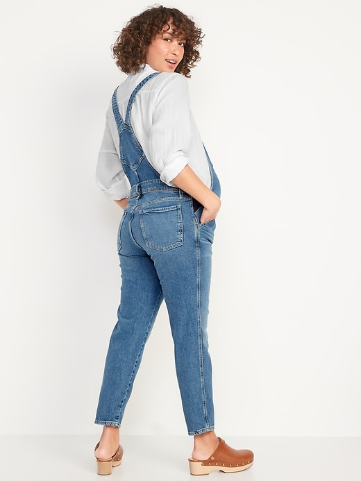 Image number 2 showing, Maternity Side-Panel O.G. Straight Jean Overalls