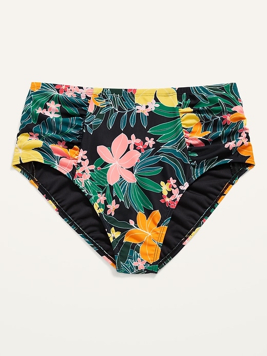 Image number 4 showing, High-Waisted Ruched Bikini Swim Bottoms