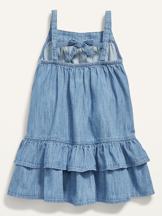 View large product image 2 of 2. Sleeveless Chambray All-Day Swing Dress for Toddler Girls