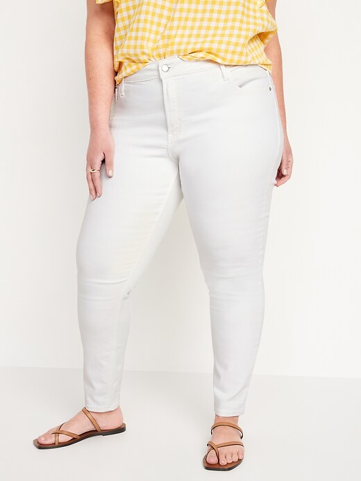 Image number 7 showing, Mid-Rise Rockstar Super Skinny White Jeans for Women