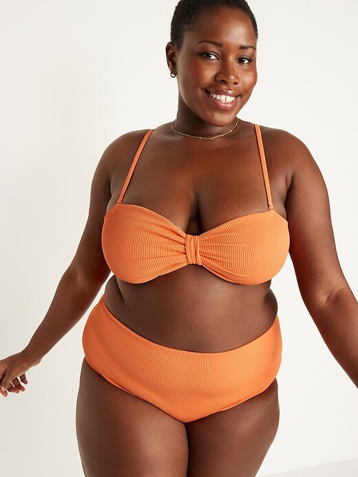 Image number 7 showing, Textured-Rib Cinch-Front Bikini Swim Top