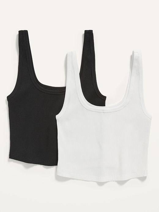 Old Navy Fitted Ultra-Cropped Rib-Knit Tank Top 2-Pack for Women. 1