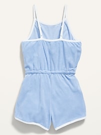 View large product image 3 of 3. Sleeveless Loop-Terry Cinched-Waist Romper for Girls