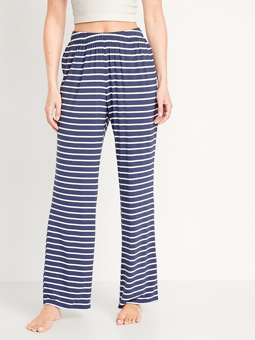 Image number 4 showing, Mid-Rise Sunday Sleep Ultra-Soft Pajama Pants for Women