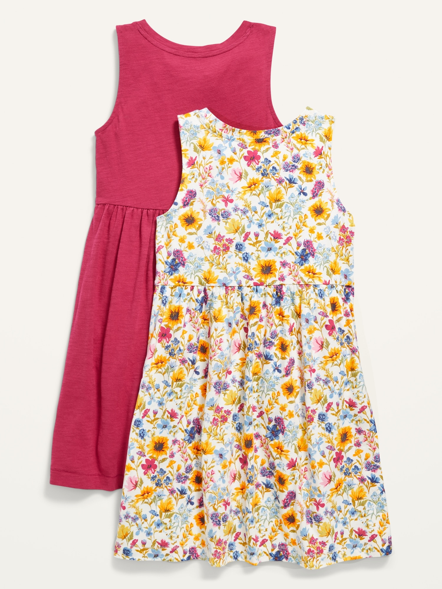 Sleeveless Jersey-Knit Printed Dress 2-Pack for Girls | Old Navy