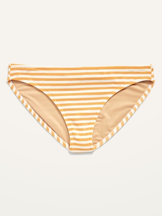 Image number 4 showing, Low-Rise Striped Terry Classic Bikini Swim Bottoms