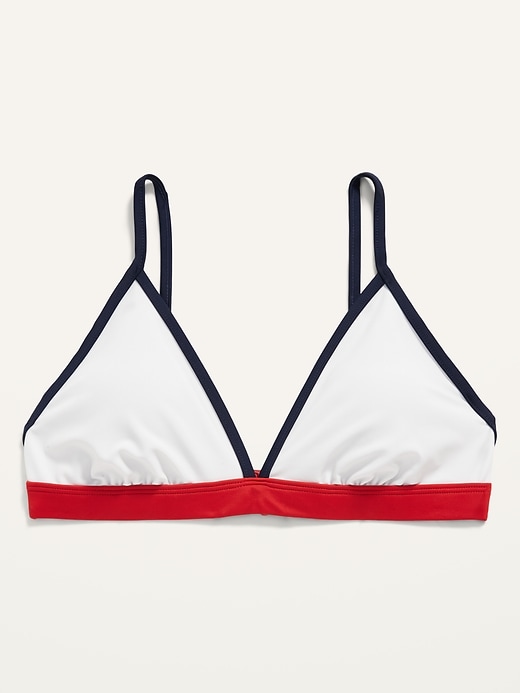 Image number 4 showing, Two-Tone Triangle Bikini Swim Top