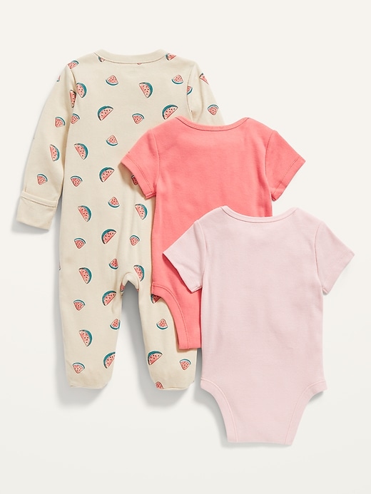 View large product image 2 of 2. Unisex Sleep & Play Footed One-Piece and Bodysuit 3-Pack for Baby