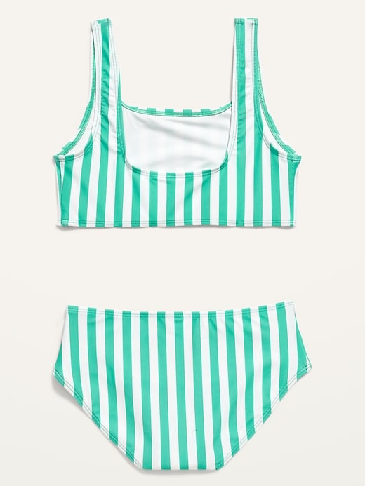 Striped Square-Neck Bikini Swim Set for Girls | Old Navy