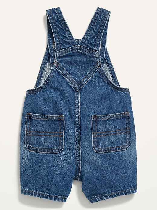 Unisex Dark-Wash Jean Shortalls for Baby | Old Navy