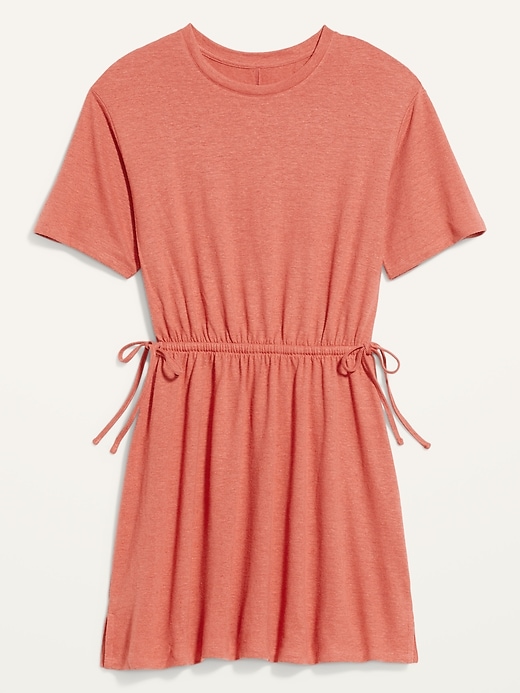 Image number 4 showing, Waist-Defined Linen-Blend Mini Dress