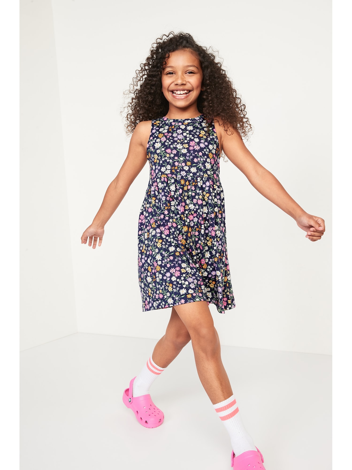 Sleeveless Jersey-Knit Floral-Print Dress for Girls | Old Navy