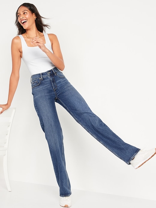 Image number 3 showing, Mid-Rise Wide-Leg Jeans for Women