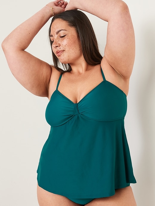 Image number 7 showing, Knotted A-Line Tankini Swim Top