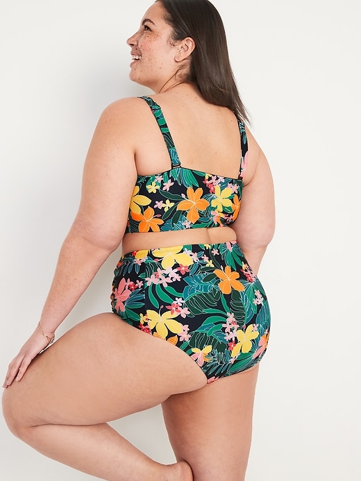Image number 8 showing, High-Waisted Ruched Bikini Swim Bottoms