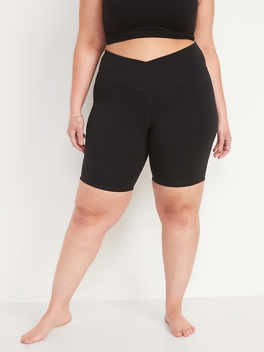 Image number 2 showing, Extra High-Waisted PowerChill Crossover Biker Shorts 2-Pack -- 8-inch inseam