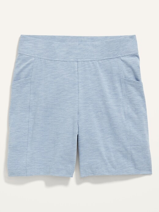 Image number 4 showing, High-Waisted Slub-Knit Biker Shorts - 6-inch inseam