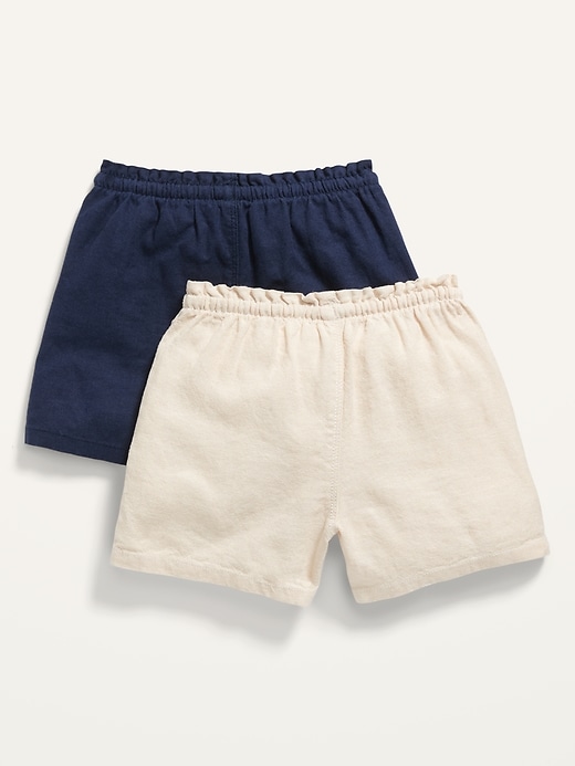 View large product image 2 of 2. Linen-Blend Pull-On Shorts 2-Pack for Toddler Girls
