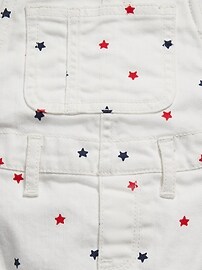 View large product image 3 of 3. Americana-Print Jean Shortall Romper for Baby