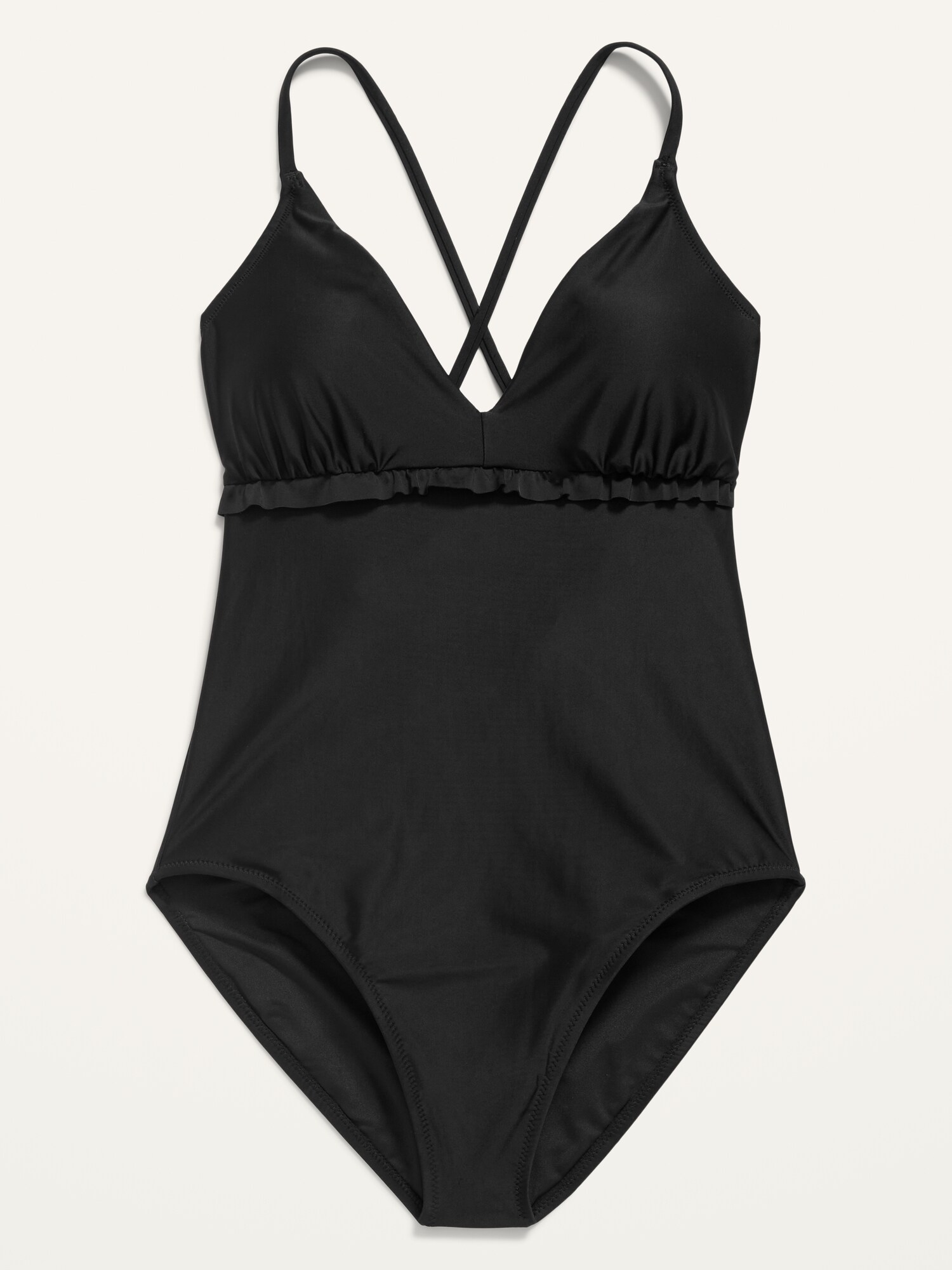 VNeck RuffleTrim Cutout OnePiece Swimsuit Old Navy