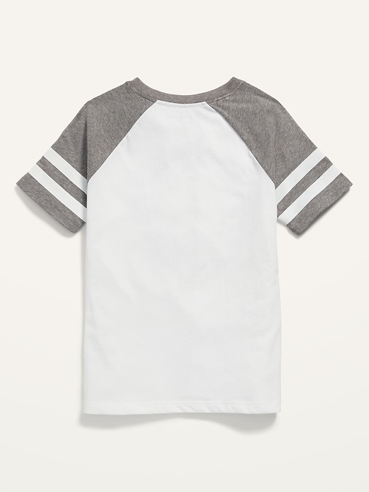 View large product image 2 of 2. Gender-Neutral Graphic Raglan-Sleeve T-Shirt for Kids