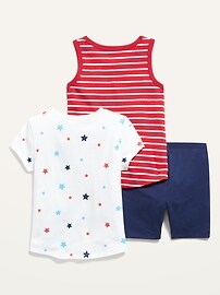 T-Shirt, Tank Top and Biker Shorts 3-Pack for Toddler Girls