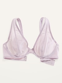 View large product image 4 of 6. Mesh Unlined Underwire Plunge Bra