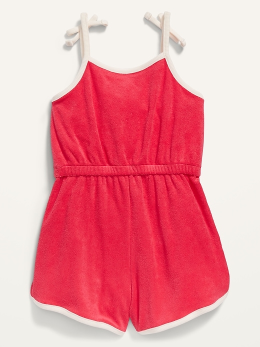 View large product image 2 of 2. Solid Sleeveless Loop-Terry Romper for Toddler Girls