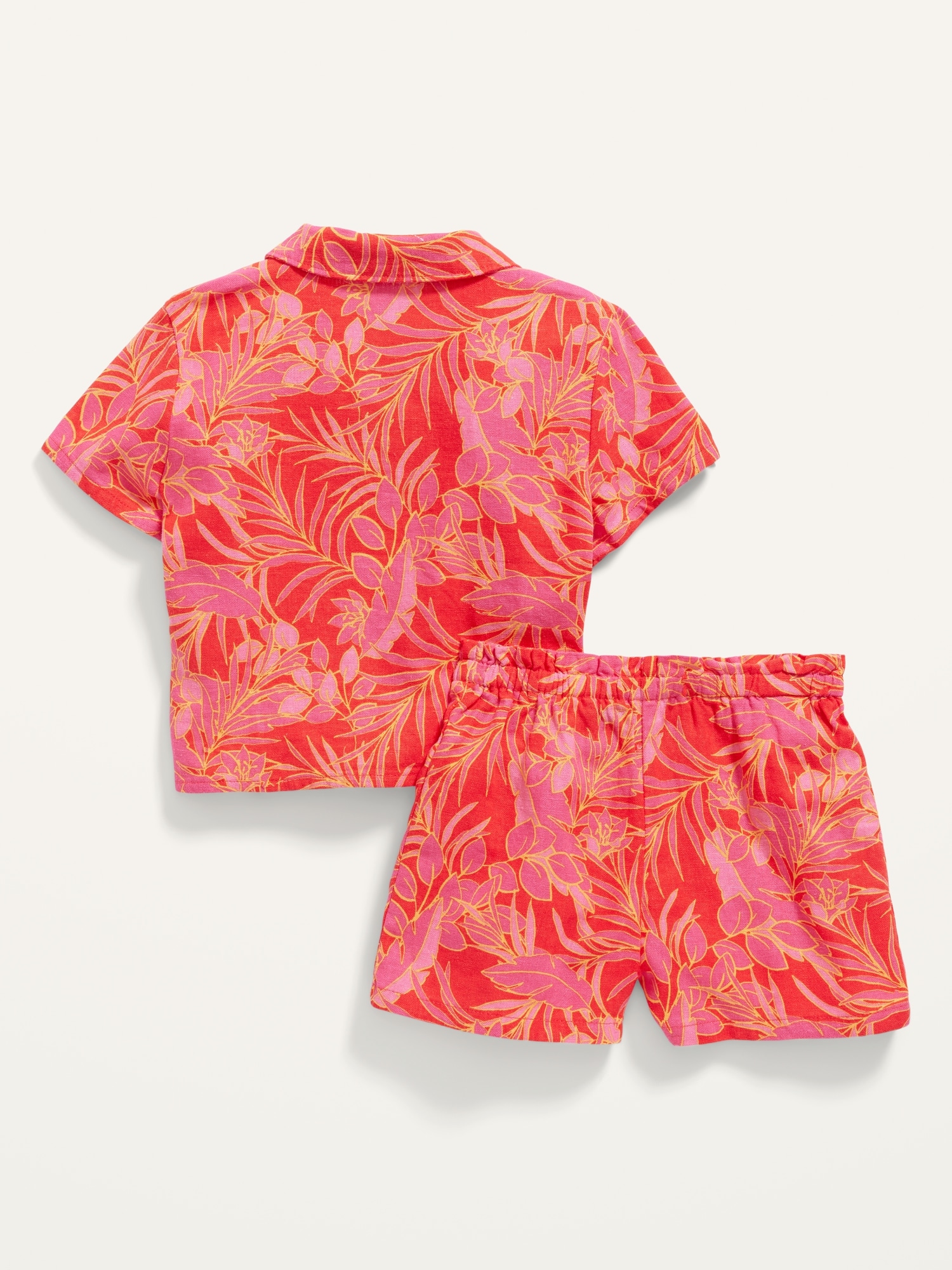 TieFront LinenBlend Top and Shorts Set for Toddler Girls Old Navy