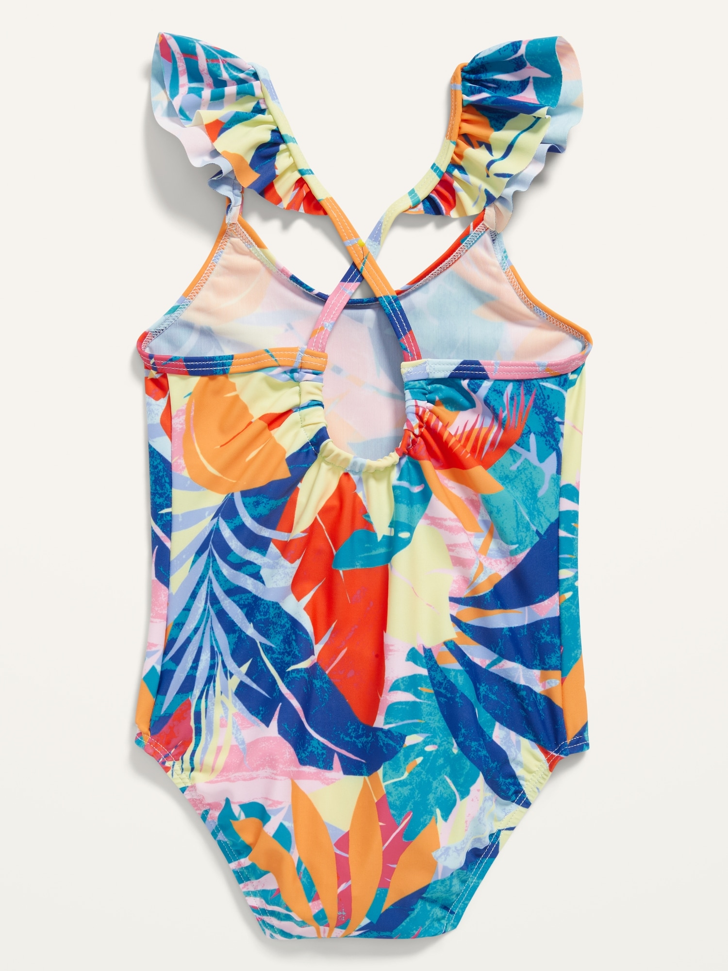 Printed Ruffle-Strap One-Piece Swimsuit for Toddler Girls | Old Navy