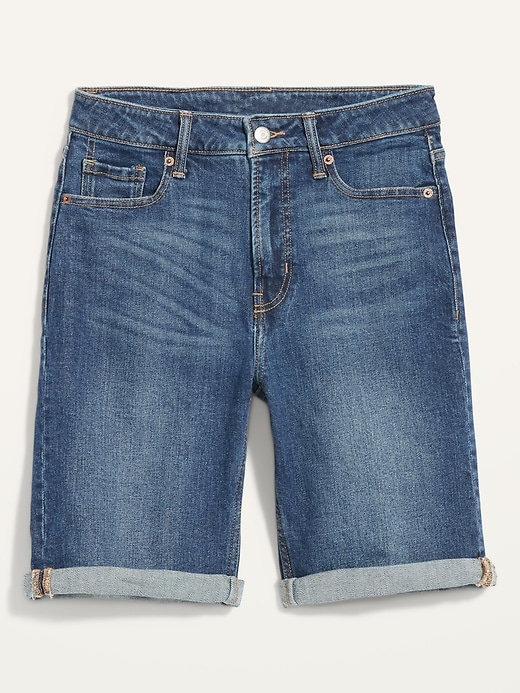 Image number 4 showing, High-Waisted O.G. Straight Jean Shorts -- 9-inch inseam