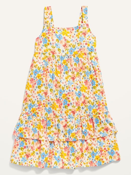 Printed Sleeveless Tiered All-Day Dress for Girls