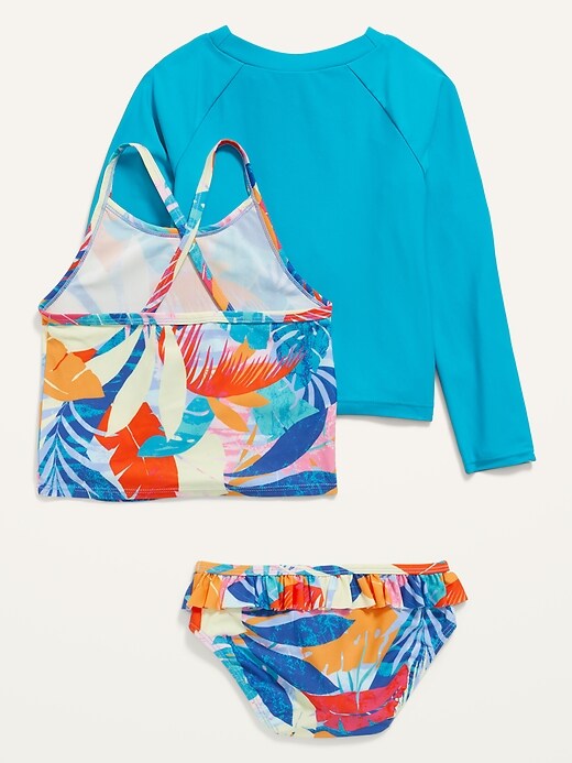 View large product image 2 of 3. Rashguard Top and Bikini Swim Set for Toddler Girls