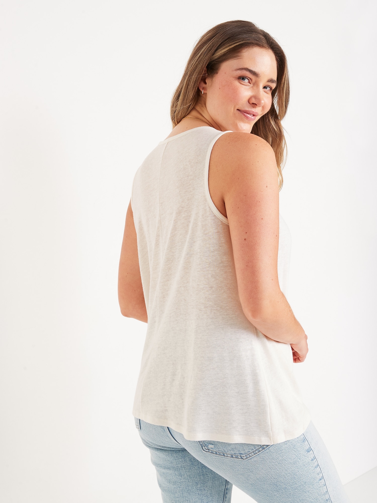 Maternity Sleeveless LinenBlend Jersey Nursing Top Old Navy