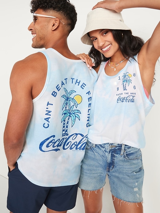 Old Navy Coca-Cola® Tie-Dyed Gender-Neutral Tank Top for Adults. 1