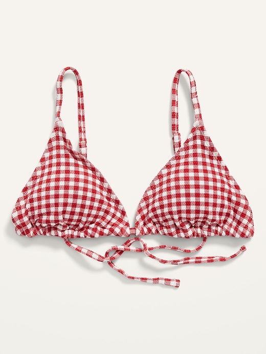 Image number 4 showing, Gingham Textured Triangle Bikini Swim Top for Women