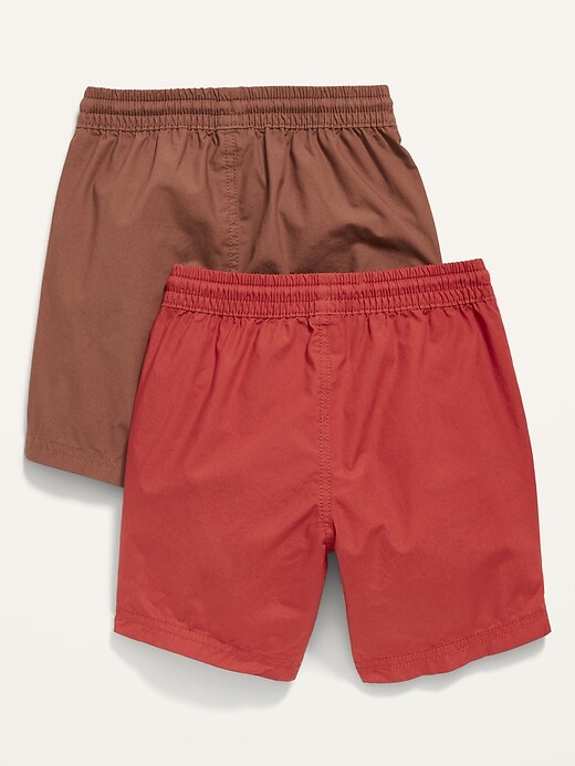 View large product image 2 of 2. 2-Pack Functional-Drawstring Poplin Shorts for Toddler Boys